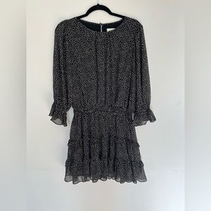 Mustard Seed Women's 3/4 Sleeves Drop Waist Mini Dress Polka Dot Dress Size L